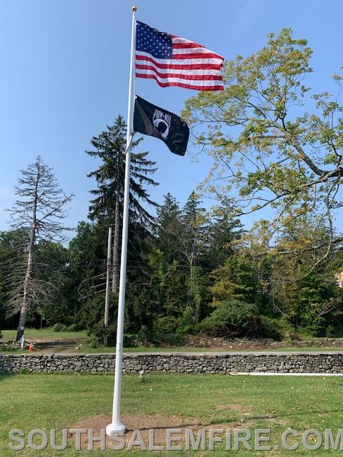 Pictured is a recent accomplishment by the Town's Veterans Committee which erected a new flag pole at Onatru Park. 